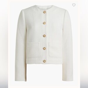 NWT J. Crew Factory Ivory White LadyJacket with Gold Buttons